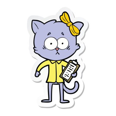 etiket bir karikatür kedi