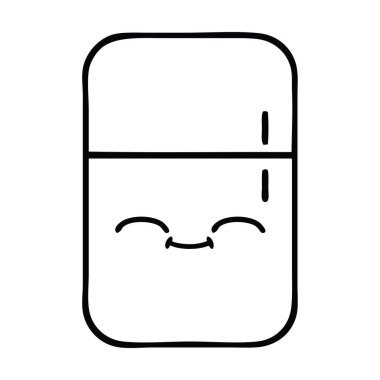 Çizim karikatür buzdolabı derin dondurucu