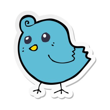 bir karikatür kuş Sticker