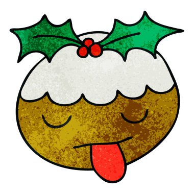 ilginç el karikatür Noel pudingi çekilmiş