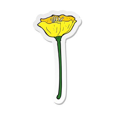 etiket bir karikatür çiçek