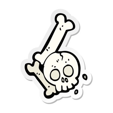 etiket bir karikatür Cadılar Bayramı kemik numarası