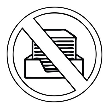 Çizim karikatür bir kağıt yasak işareti