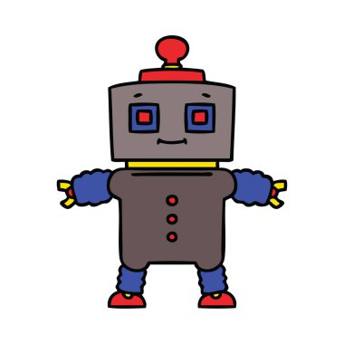 el çekilmiş ilginç karikatür robot
