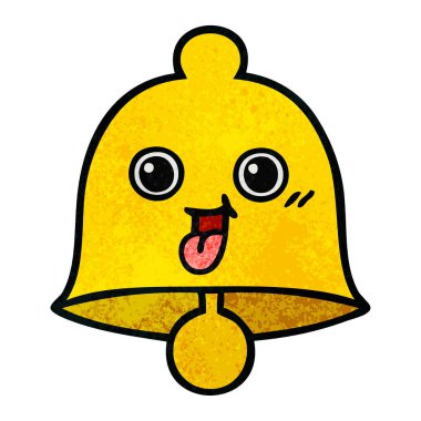 Retro grunge doku karikatür bir çan