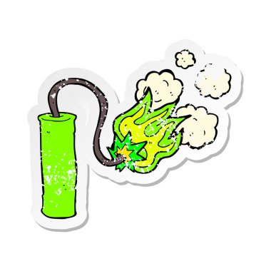 bir çizgi film dinamit Retro sıkıntılı etiket