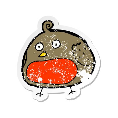 bir çizgi film Robin Retro sıkıntılı etiket