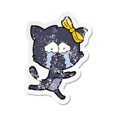 bir karikatür kedi sıkıntılı etiket