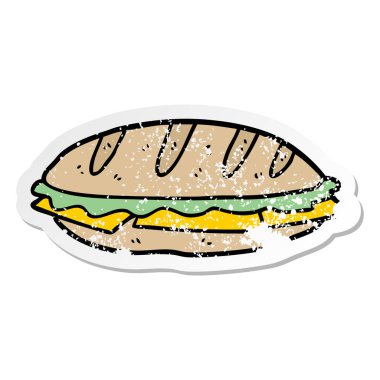 çizgi film peynirli sandviç sıkıntılı etiket