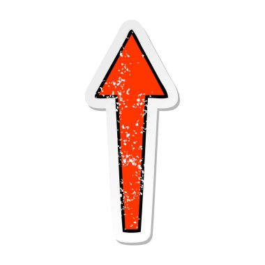 ilginç bir el sıkıntılı etiket çizilmiş karikatür oku