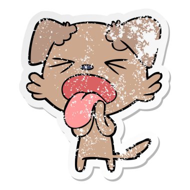 bir karikatür sıkıntılı etiket köpek tiksinti