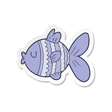 etiket bir çizgi film balık