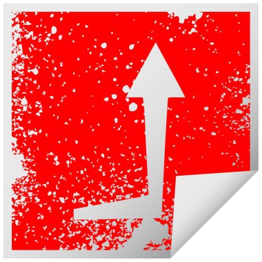 ilginç sıkıntılı kare peeling etiket sembolü ok