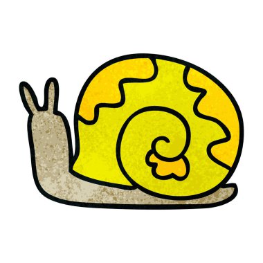 ilginç el çizilmiş karikatür salyangoz