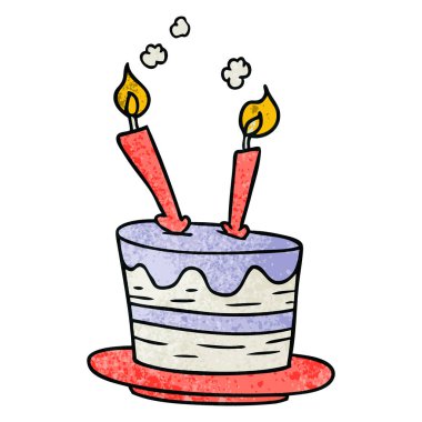 doğum günü pastası dokulu karikatür doodle