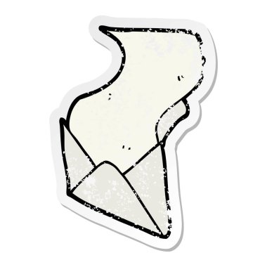 bir çizgi film mektup ve zarf sıkıntılı etiket