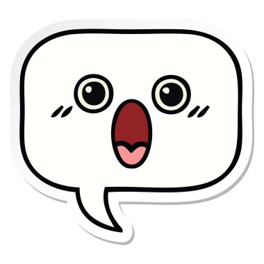 sevimli çizgi konuşma balonu etiket