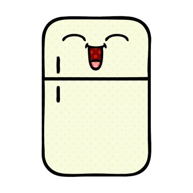 çizgi roman tarzı karikatür bir buzdolabı derin dondurucu
