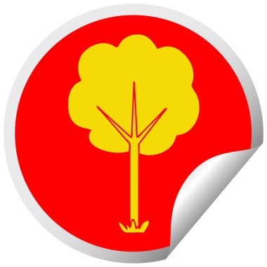 dairesel peeling etiket ilginç karikatür ağaç