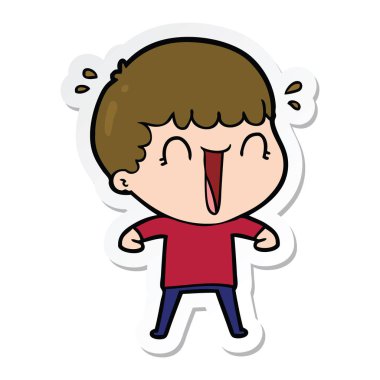 gülünecek bir çizgi film adamın etiket