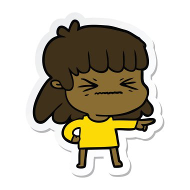 bir çizgi film kadının etiket