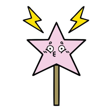 sevimli çizgi sihirli değnek