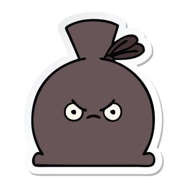 sevimli çizgi çuval etiket