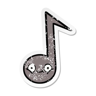 sevimli çizgi nota sıkıntılı etiket