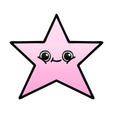 Degrade gölgeli çizgi film yıldız balık