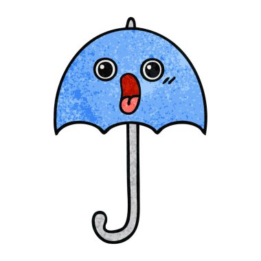 Retro grunge doku karikatür şemsiye