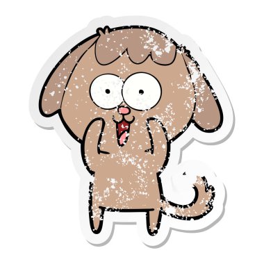 sevimli çizgi köpeklerin sıkıntılı etiket