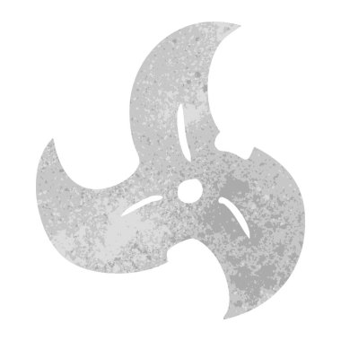 Retro karikatür doodle tek bir Ninja yıldızı atma