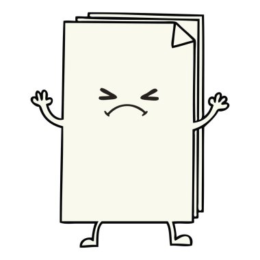 ilginç el çizilen çizgi film çapraz kağıt yığınını