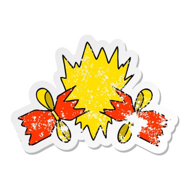 ilginç bir el sıkıntılı etiket kraker çekti karikatür çizilmiş