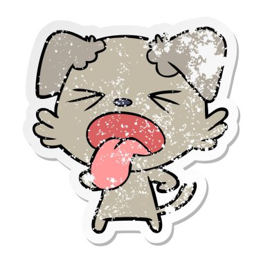 bir karikatür sıkıntılı etiket köpek tiksinti