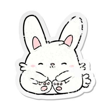 bir karikatür tavşan sıkıntılı etiket