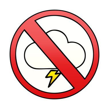 Degrade gölgeli çizgi film yok fırtınaların işareti izin