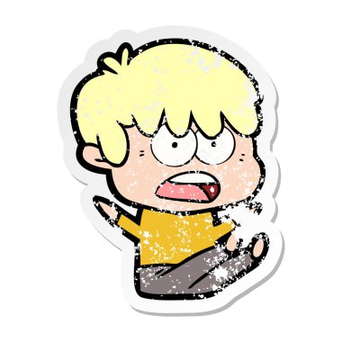 bir endişe çizgi film çocuk sıkıntılı etiket