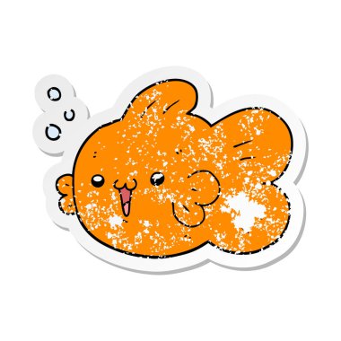 bir çizgi film balık sıkıntılı etiket