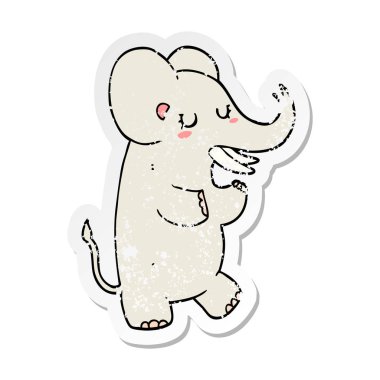 bir çizgi film fil sıkıntılı etiket