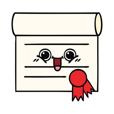 Sertifika sevimli çizgi