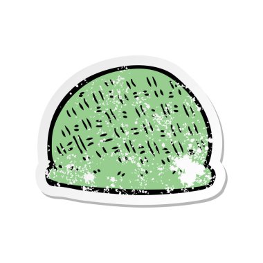 bir çizgi film şapka Retro sıkıntılı etiket