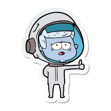 bir çizgi film yorgun astronotun etiket