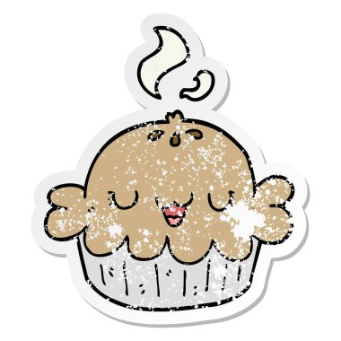 sevimli çizgi pastası sıkıntılı etiket