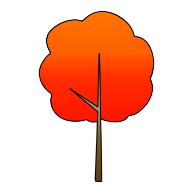 ilginç degrade gölgeli karikatür ağaç