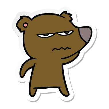 kızgın ayı çizgi film etiketi