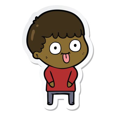 aptal bir çizgi film çocuk etiket