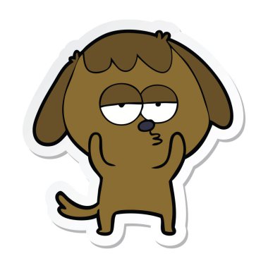 köpek etiket bir karikatür sıkılmış