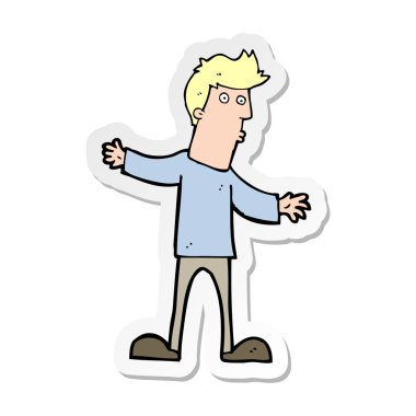 bir çizgi film meraklı adam etiketi