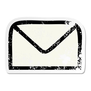 sevimli çizgi kağıt zarfın sıkıntılı etiket